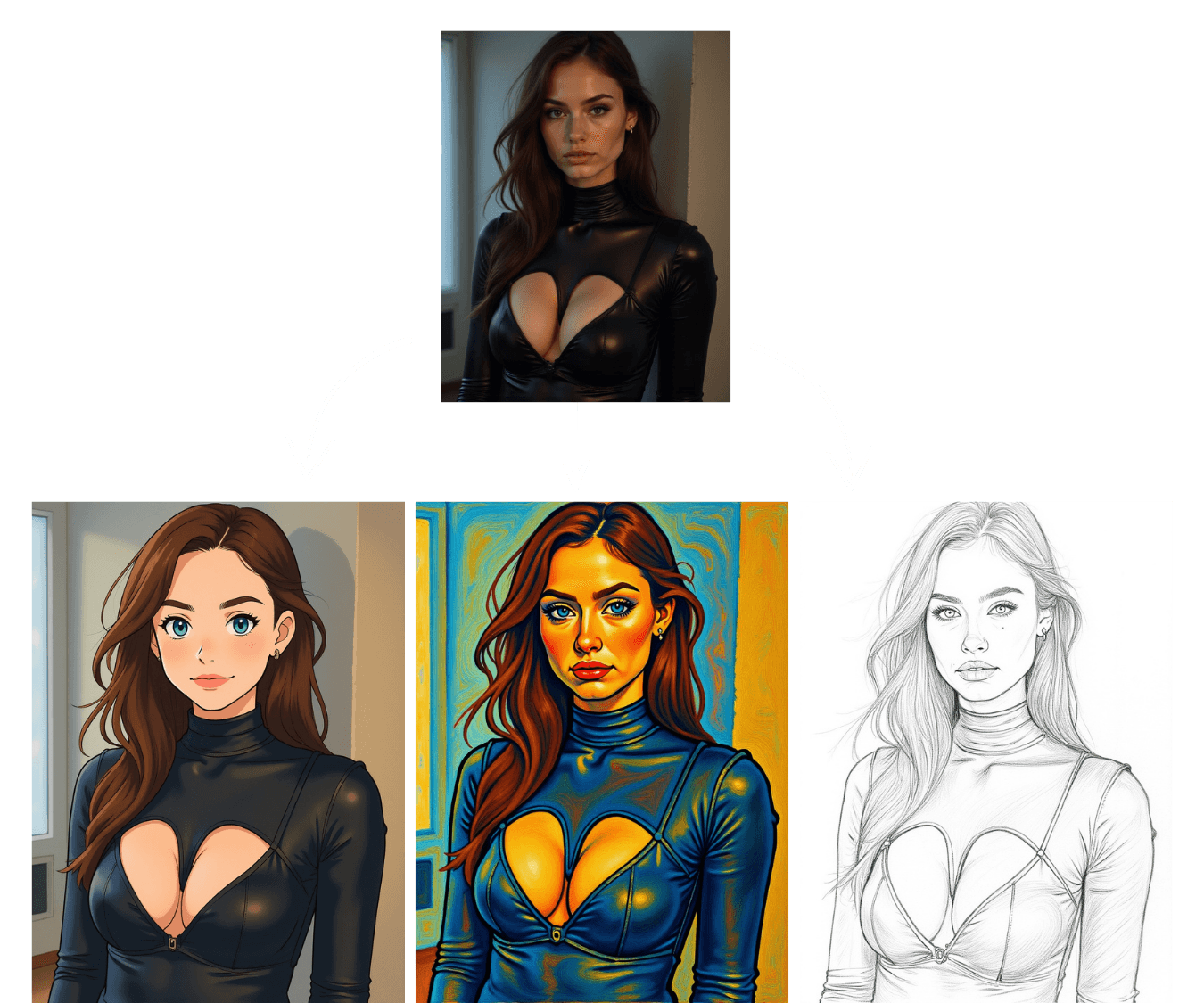 Same subject rendered in several art styles